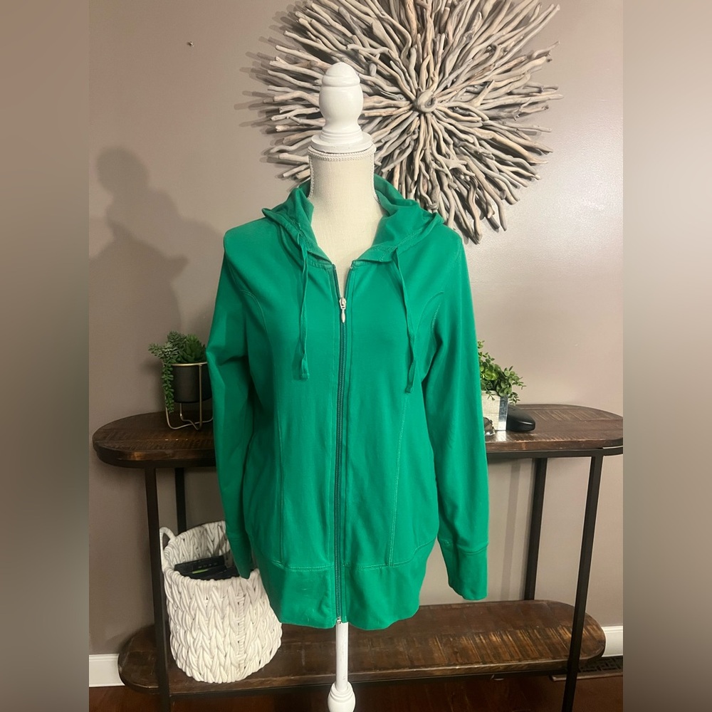 Danskin Kelly green zip up sweatshirt lightweight